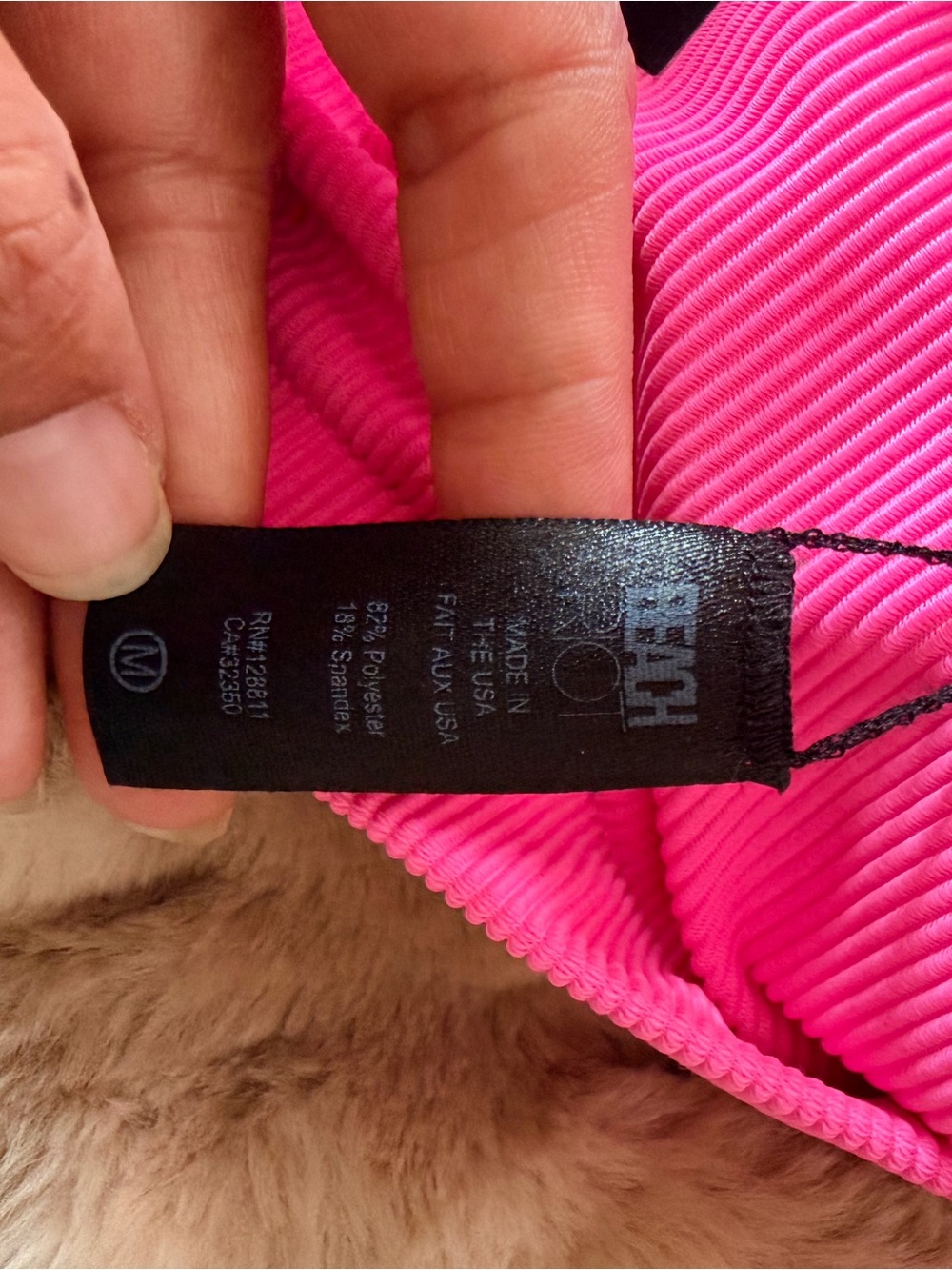 Beach Riot Ribbed Square Bralette - Neon Pink - Picture 3 of 4